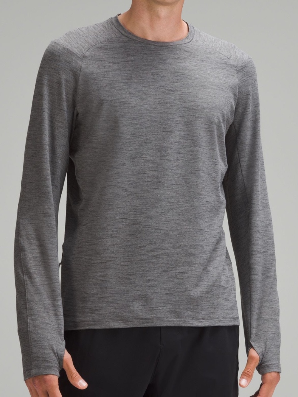 Lululemon Surge Warm Long-Sleeve Crew, Tri Colour Rulu Gull Grey Vapor